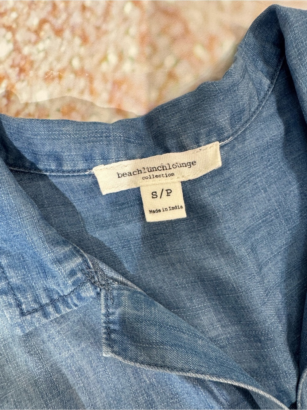 beachlunchlounge Sleeveless Tencel Denim Button-Down Top - Blue Small - Picture 6 of 10